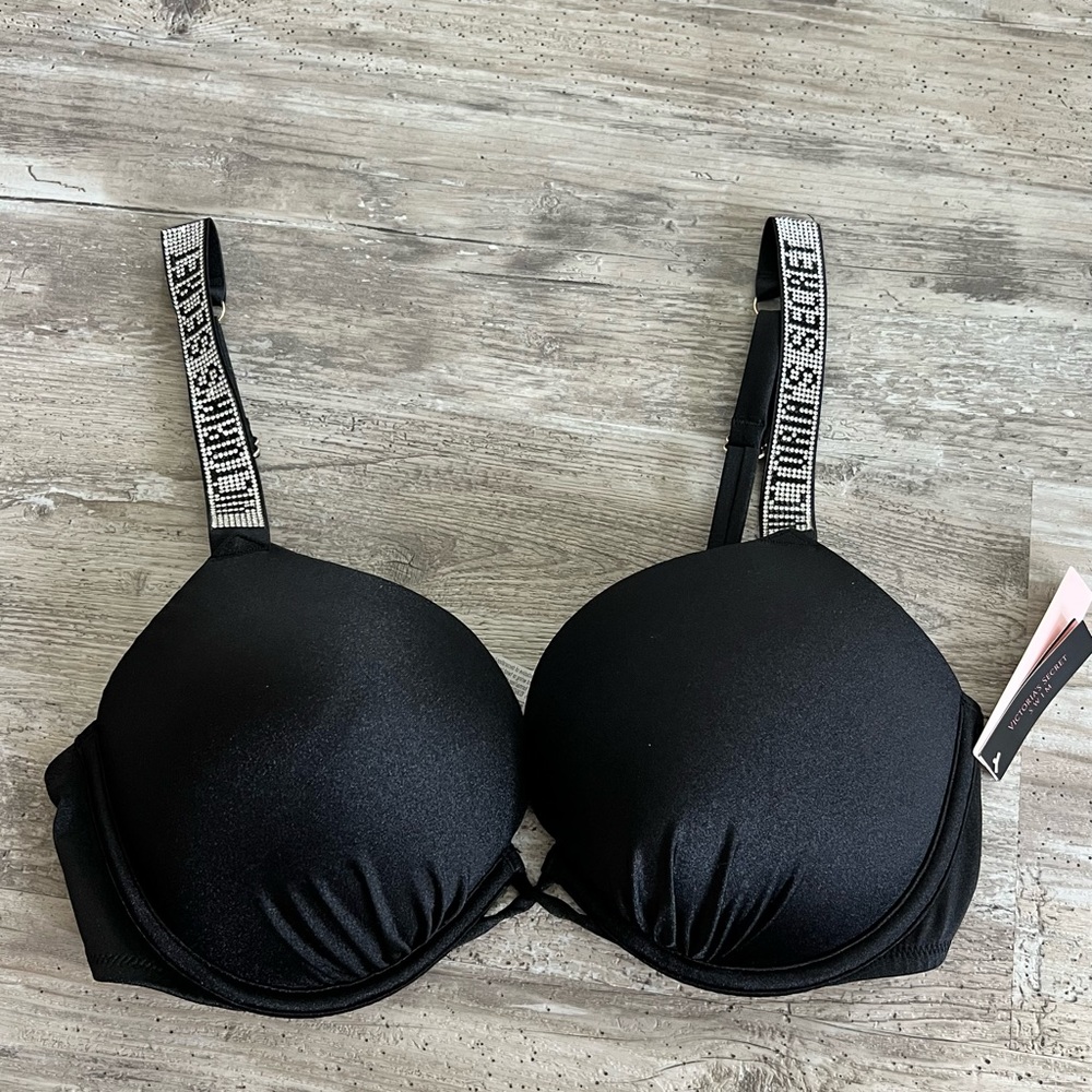 Victoria's Secret black bling bikini top